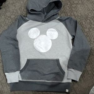 Gap Kids Grey on Grey Hoodie with Silver Mickey